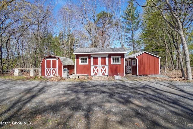 view of shed