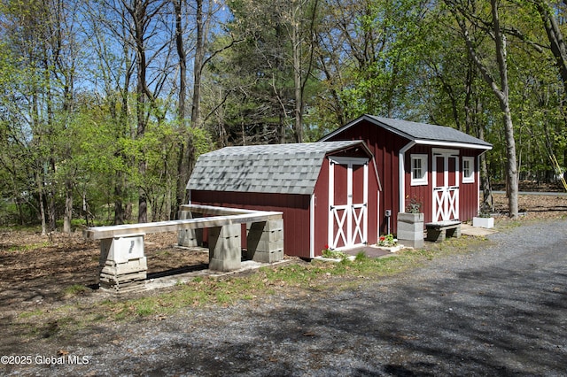 view of shed