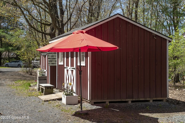 view of shed