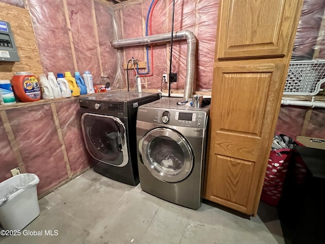 25 Hilton Dr, Moreau, NY 12803 - clothes washing area with cabinet space and washer and clothes dryer