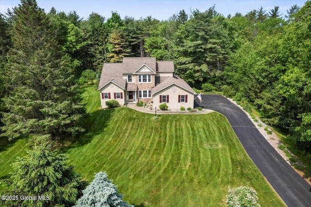 264 Edie Rd, Wilton, NY 12866 - aerial view of property and surrounding area with a heavily wooded area
