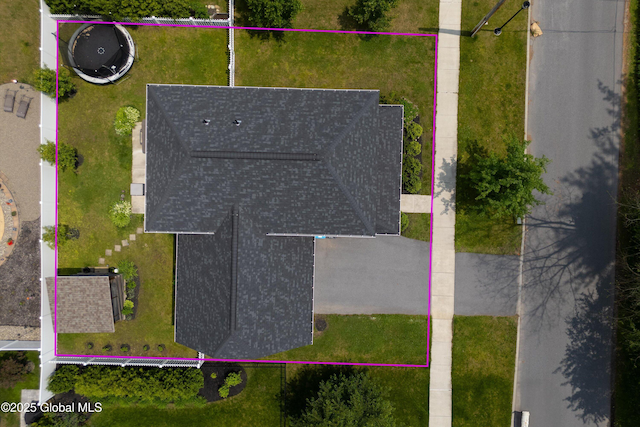 305 W Circular St, Saratoga, NY 12866 - aerial view of property and surrounding area with property parcel outlined