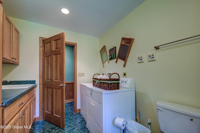 324 County Highway 112, Bleecker, NY 12078 - washroom featuring washing machine and dryer and recessed lighting