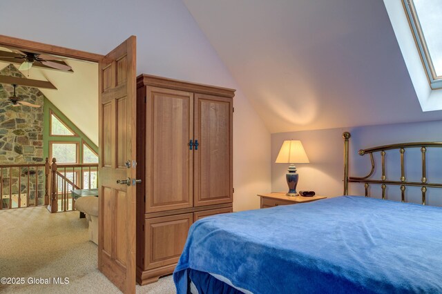 324 County Highway 112, Bleecker, NY 12078 - bedroom with light carpet and a skylight