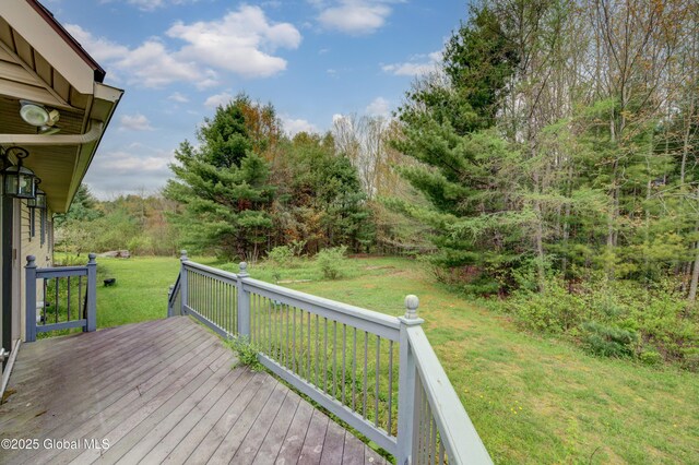 324 County Highway 112, Bleecker, NY 12078 - wooden terrace featuring a lawn