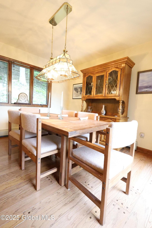 441 E Kelm Pond Rd, Warrensburg, NY 12885 - dining space featuring light wood-style flooring and baseboards