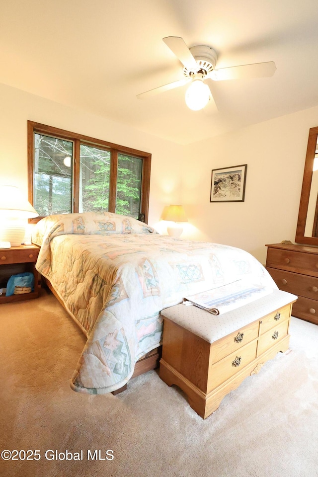 441 E Kelm Pond Rd, Warrensburg, NY 12885 - bedroom featuring carpet and a ceiling fan