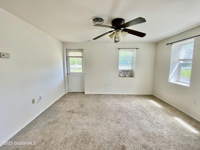 6963 Fuller Station Rd, Schenectady, NY 12303 - carpeted spare room featuring healthy amount of natural light, a ceiling fan, baseboards, and cooling unit