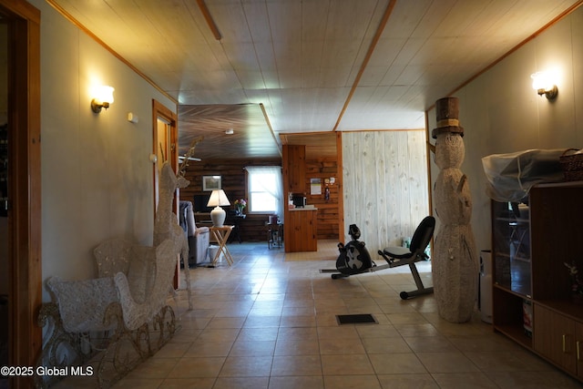 40 W Starbuck Ln, Fort Ann, NY 12827 - workout area with wood walls and tile patterned floors