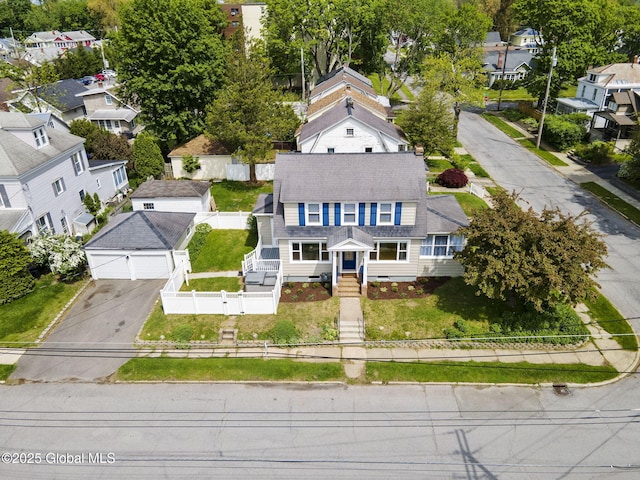 aerial perspective of suburban area