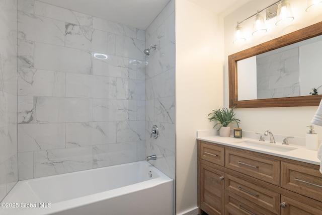 full bathroom with shower / bathtub combination and vanity