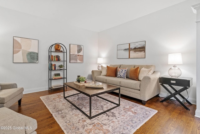 6004 Queen Mary Ct, Schenectady, NY 12303 - living room featuring dark wood-style floors and baseboards