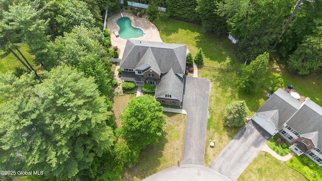 6004 Queen Mary Ct, Schenectady, NY 12303 - aerial view of property and surrounding area featuring a pool