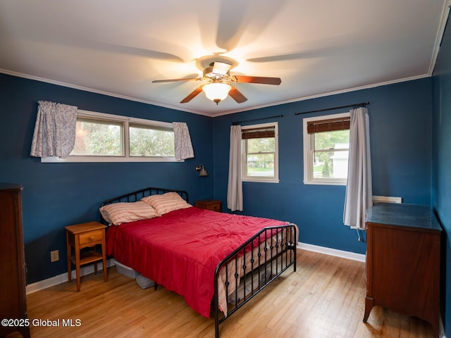 3 E St Stephens Ln, Glenville, NY 12302 - bedroom featuring wood finished floors, crown molding, baseboards, and ceiling fan
