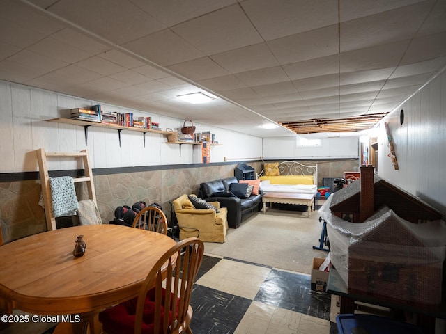 3 E St Stephens Ln, Glenville, NY 12302 - finished basement featuring tile patterned floors and wooden walls
