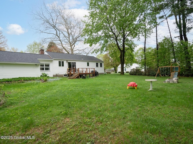 3 E St Stephens Ln, Glenville, NY 12302 - view of green lawn featuring a deck and a playground
