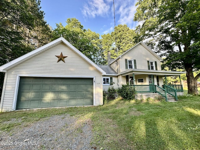 119 Houseman St, Mayfield, NY 12117 - view of front of house featuring covered porch