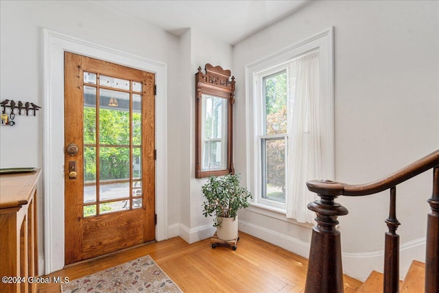 19 George St, Saratoga Springs, Inside, NY 12866 - doorway with light wood-style flooring and baseboards