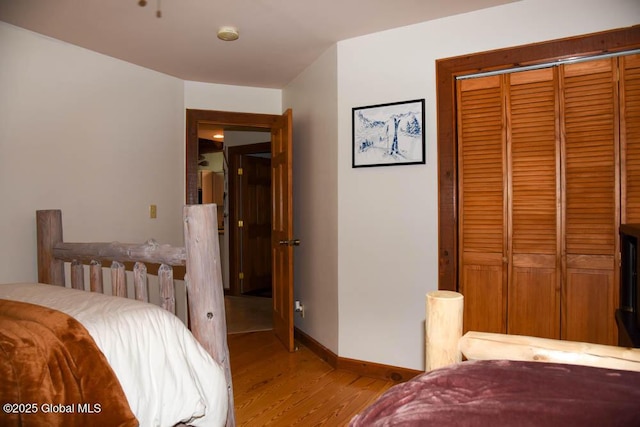 13 Dewey Rd, Chester, NY 12860 - bedroom with light wood-style flooring, a closet, and baseboards
