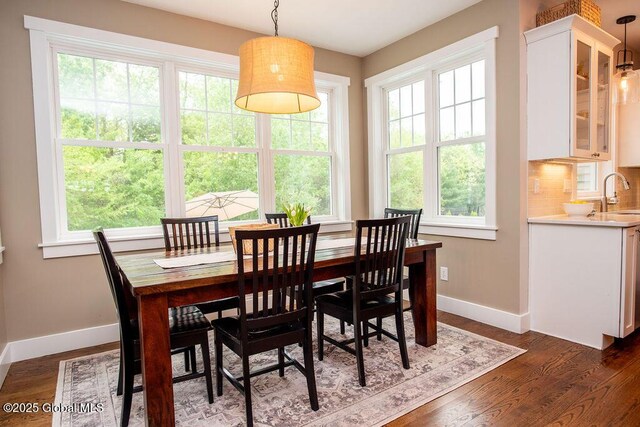 20 Bridgewater Ct, Clifton Park, NY 12065 - dining area featuring baseboards and dark wood-style floors