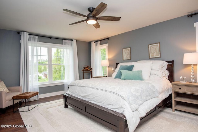 20 Bridgewater Ct, Clifton Park, NY 12065 - bedroom featuring wood finished floors, baseboards, and ceiling fan