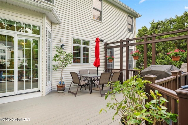 71 Hearthstone Dr, Wilton, NY 12831 - deck with outdoor dining area and a grill