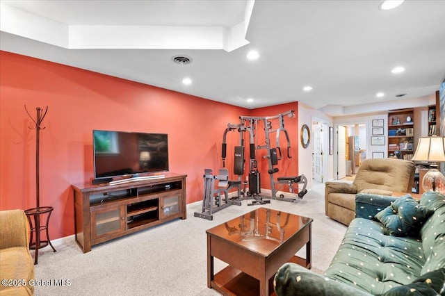 71 Hearthstone Dr, Wilton, NY 12831 - living area with recessed lighting, carpet floors, and baseboards