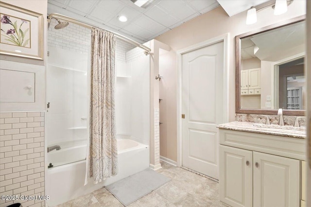 71 Hearthstone Dr, Wilton, NY 12831 - full bathroom with shower / tub combo with curtain, vanity, and recessed lighting