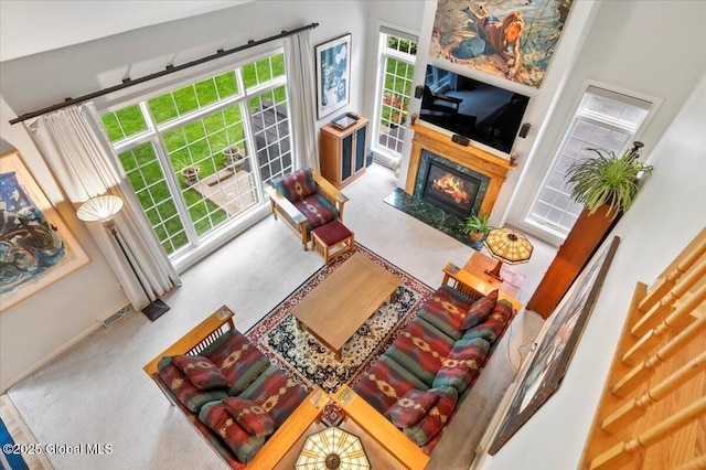 71 Hearthstone Dr, Wilton, NY 12831 - living area with a fireplace and baseboards