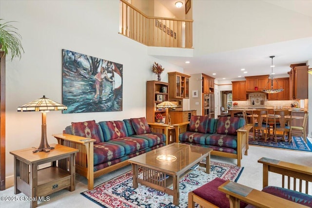 71 Hearthstone Dr, Wilton, NY 12831 - living room with light carpet and recessed lighting
