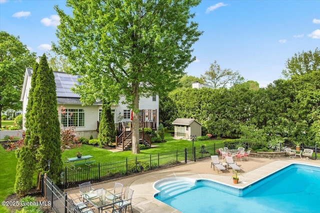 71 Hearthstone Dr, Wilton, NY 12831 - view of pool featuring a patio, stairs, and a deck