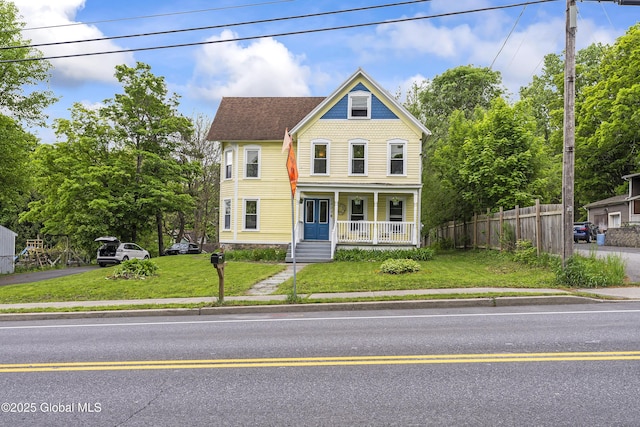 1409 Indian Fields Rd, Bethlehem, NY 12067 - victorian home with covered porch and view of scattered trees