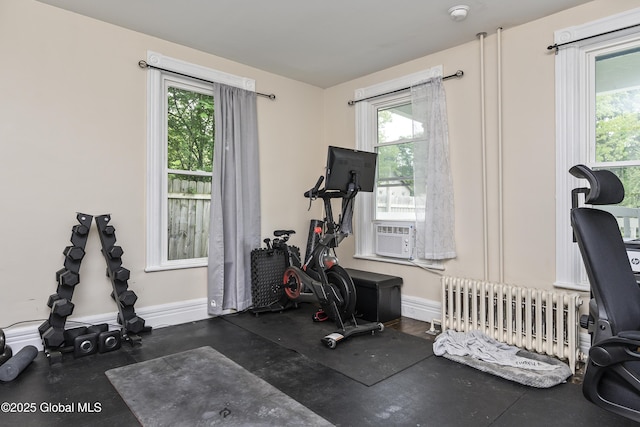 1409 Indian Fields Rd, Bethlehem, NY 12067 - workout room with healthy amount of natural light and baseboards