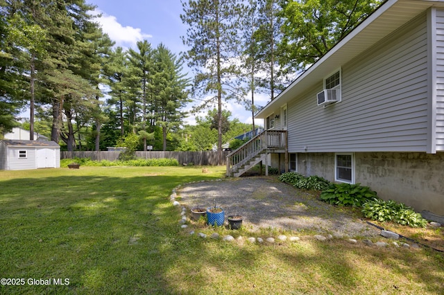 7 Hathorn Blvd, Saratoga Springs, NY 12866 - view of yard featuring stairway and a storage unit
