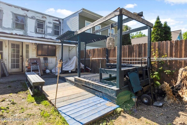 57 O Connell St, Albany, NY 12209 - deck featuring fence and a pergola