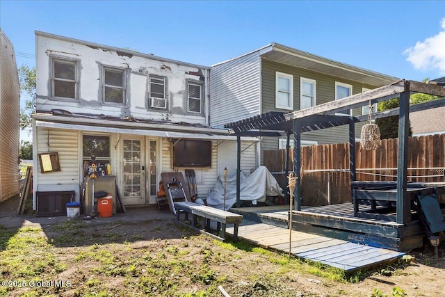 57 O Connell St, Albany, NY 12209 - back of house featuring a deck, fence, and a pergola