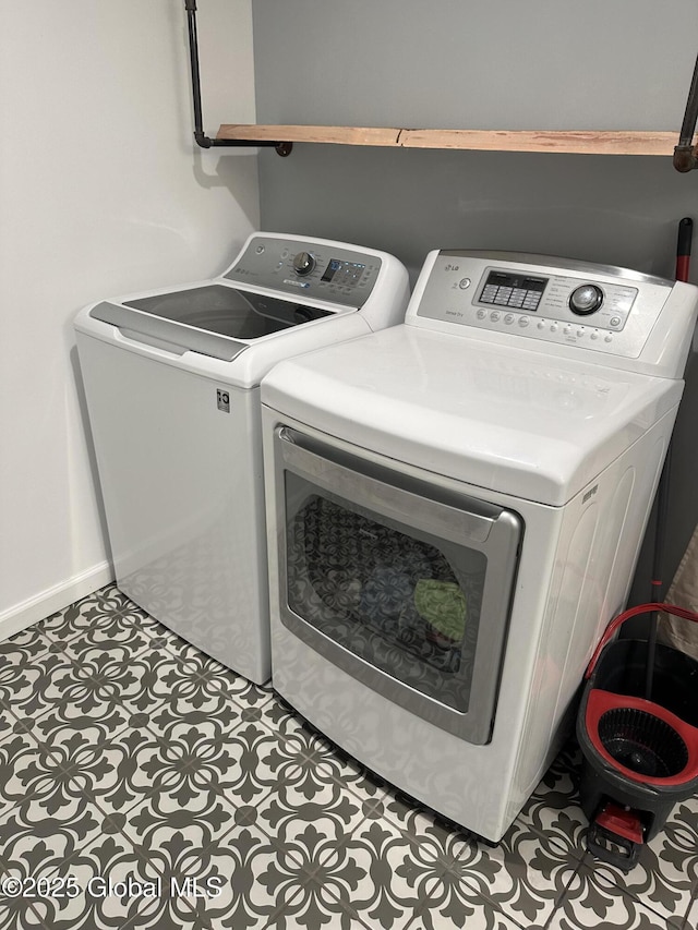 laundry room featuring separate washer and dryer