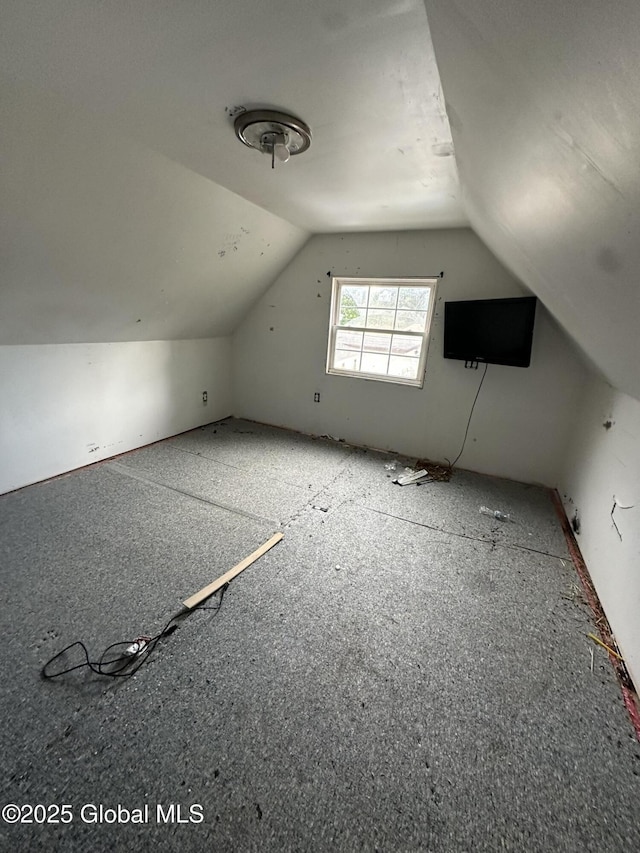 bonus room with lofted ceiling