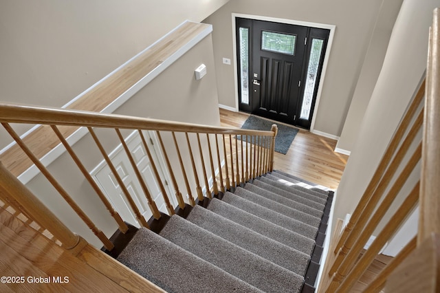 13 Peach Tree Ln, Wilton, NY 12831 - stairway with wood finished floors and baseboards