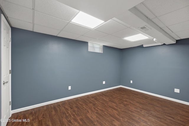 13 Peach Tree Ln, Wilton, NY 12831 - spare room with a drop ceiling, wood finished floors, and baseboards