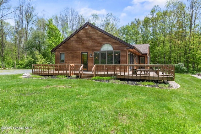 2158 State Route 29, Greenwich, NY 12834 - back of house with a wooden deck and a yard