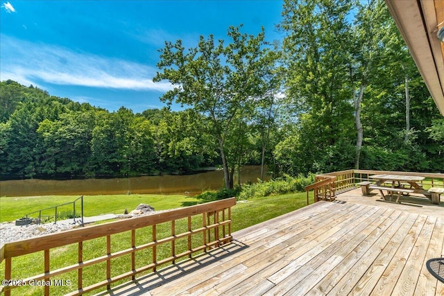 2158 State Route 29, Greenwich, NY 12834 - wooden terrace with a water view and a lawn