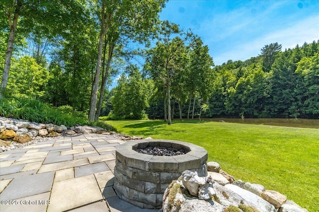 2158 State Route 29, Greenwich, NY 12834 - view of patio / terrace with a fire pit