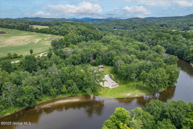 2158 State Route 29, Greenwich, NY 12834 - bird's eye view of a water and mountain view and a heavily wooded area