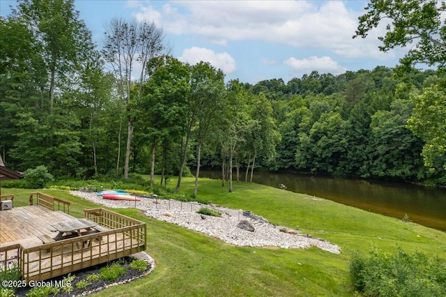 2158 State Route 29, Greenwich, NY 12834 - view of grassy yard with a deck with water view