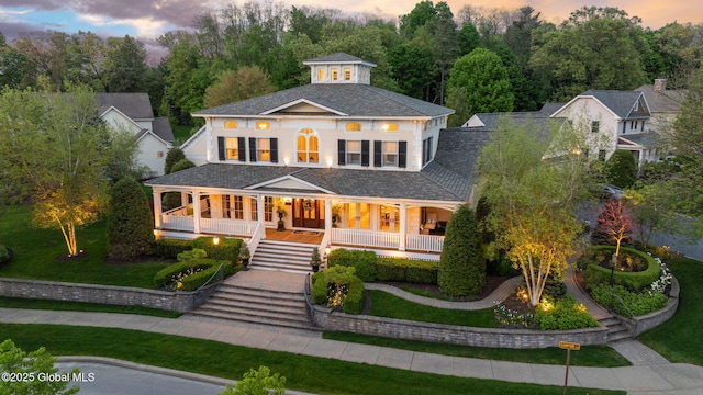 2 Campion Ln, Saratoga Springs, Outside, NY 12866 - view of front of house with a porch, a lawn, and stairway