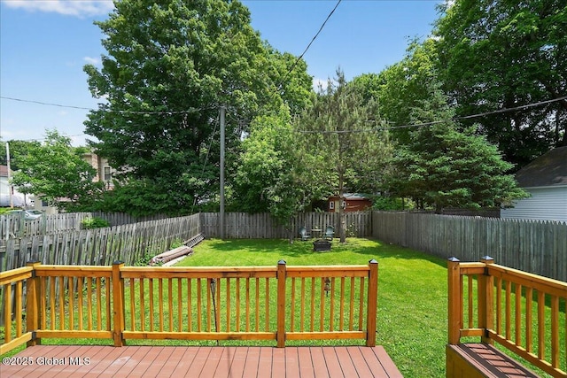 302 S William St, Johnstown, NY 12095 - wooden deck with a fenced backyard