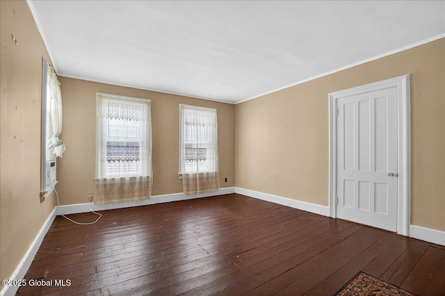 302 S William St, Johnstown, NY 12095 - unfurnished room with dark wood-style floors and crown molding