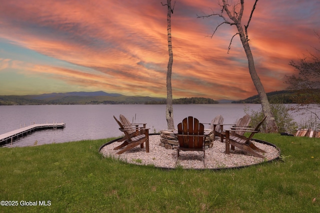 745 Adirondack Rd, Schroon Lake, NY 12870 - dock featuring a water and mountain view