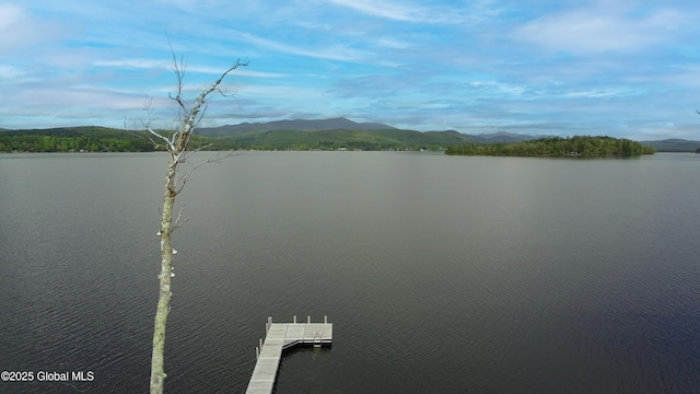 745 Adirondack Rd, Schroon Lake, NY 12870 - water view featuring a mountain backdrop and a dock